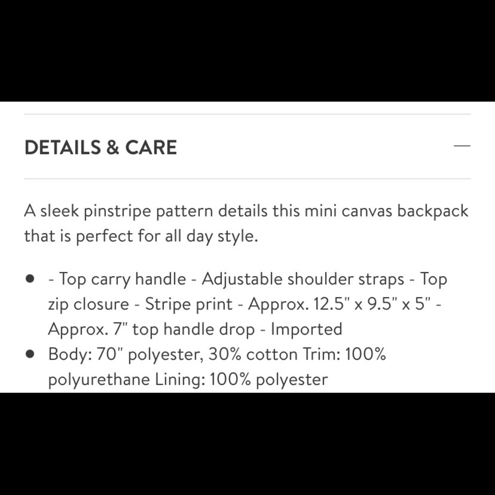 NWT! Madden Girl Pinstripe Mini Backpack - Picture 7 of 8